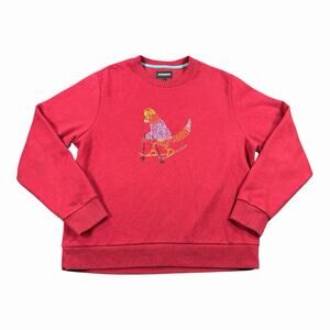 Bonobos Sweatshirt Men’s Large Red Graphic Crewneck Skiing Fox Pullover